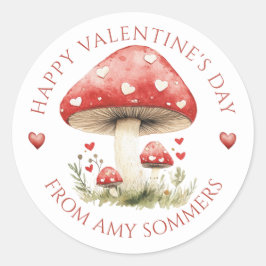 Happy Valentine's Day Kind Waterverf Paddestoelen Ronde Sticker