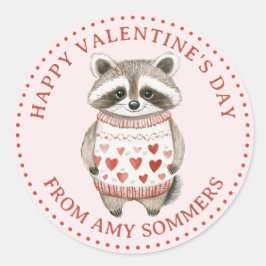 Happy Valentine's Day Kind Waterverf Wasbeer Ronde Sticker