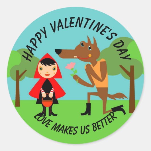 Happy Valentine's Day kinder Ronde Sticker (Voorkant)