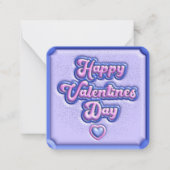 Happy Valentine's Day Kinderen Paarse 3D School Notitiekaartje (Voorkant)