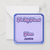 Happy Valentine's Day Kinderen Paarse 3D School Notitiekaartje (Achterkant)