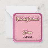 Happy Valentine's Day Kinderen Roze 3D School Notitiekaartje (Achterkant)