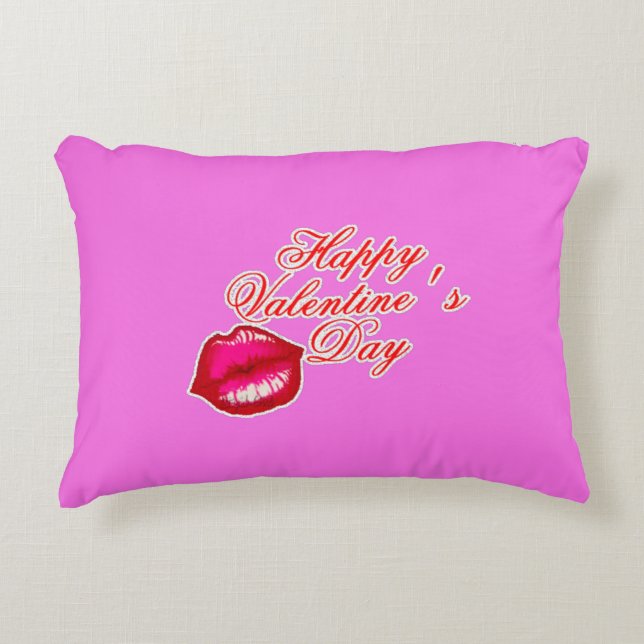 Happy Valentines Day Kiss Decoratief Kussen (Voorkant)