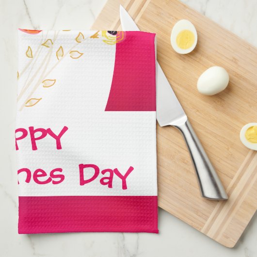Happy Valentines Day Kitchen Towel Theedoek (Quarter Fold)