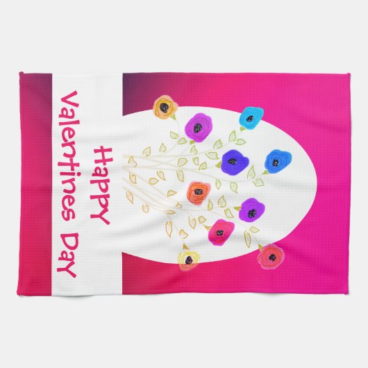 Happy Valentines Day Kitchen Towel Theedoek (Horizontaal)