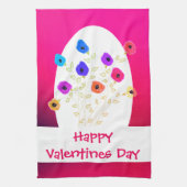 Happy Valentines Day Kitchen Towel Theedoek (Verticaal)