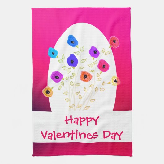 Happy Valentines Day Kitchen Towel Theedoek (Verticaal)