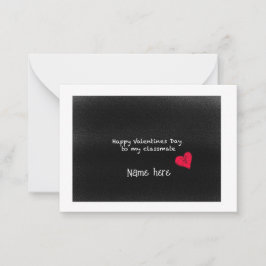 Happy Valentines Day Klasgenoot Cool Schattige Zwa Notitiekaartje