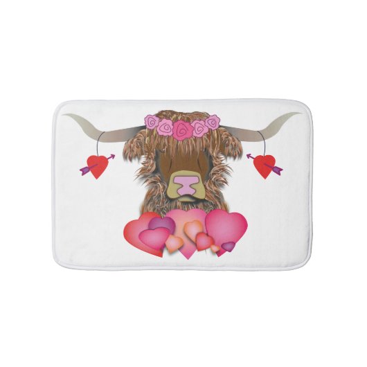 Happy Valentines Day Koe Badmat (Voorkant)