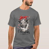 Happy Valentines Day Koe Shirt, Funny Dierenvriend T-shirt (Voorkant)