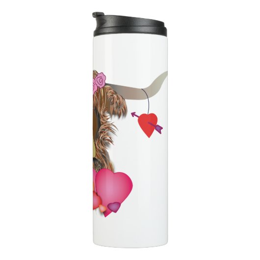 Happy Valentines Day Koe Thermosbeker (Geroteerd rechts)