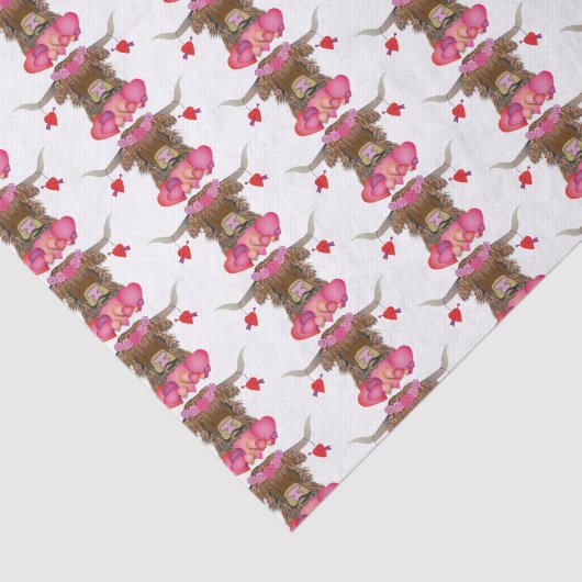 Happy Valentines Day Koe Tissuepapier (Detail)