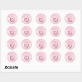 Happy Valentines Day Kraft Paper Pink Macaron Ronde Sticker (Vel)