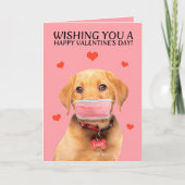 Happy Valentine's Day Labrador in Face Mask Humor Feestdagen Kaart (Voorkant)