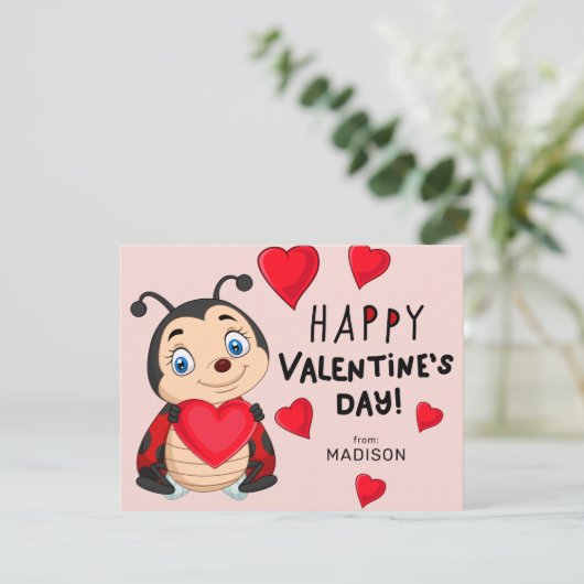 HAPPY VALENTINE'S DAY Lady Bug Hearts (Staand voorkant)