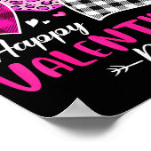 Happy Valentine's Day Leopard And Plaid Hearts Gir Poster (Hoek)