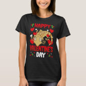 Happy Valentines Day Leopard Gecko Heart Love Anim T-shirt (Voorkant)