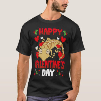 Happy Valentines Day Leopard Gecko Heart Love Anim T-shirt