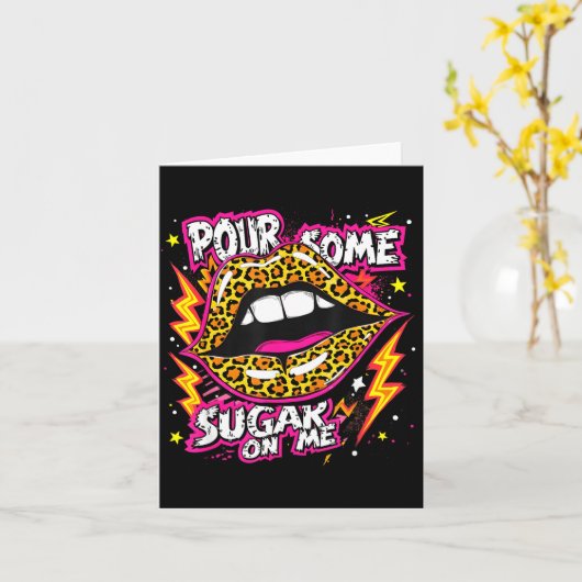 Happy Valentine's Day Leopard Lips Ur Some Sugar A Kaart (Gele Bloem)