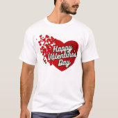 Happy Valentine's Day Lettering Design voor T-Shir T-shirt (Voorkant)