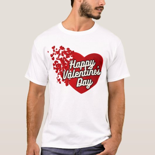 Happy Valentine's Day Lettering Design voor T-Shir T-shirt (Voorkant)