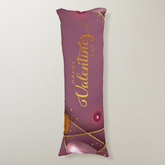 Happy Valentines Day Lichaamskussen (Voorkant Verticaal)