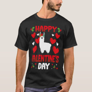 Happy Valentines Day Llama Heart Love Animal T-shirt