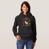 Happy Valentines Day Llama Heart Love Groovy Hoodie (Voorkant volledig)