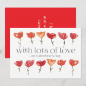 Happy Valentine's Day Lots of Love Flowers Feestdagenkaart (Voorkant / Achterkant)