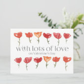 Happy Valentine's Day Lots of Love Flowers Feestdagenkaart (Staand voorkant)