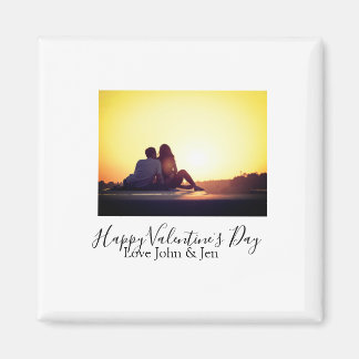 Happy Valentine's day love add name photo simple g Magneet
