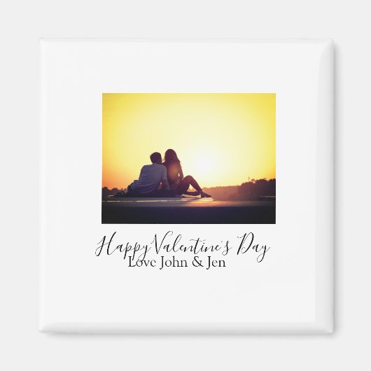 Happy Valentine's day love add name photo simple g Magneet (Voorkant)