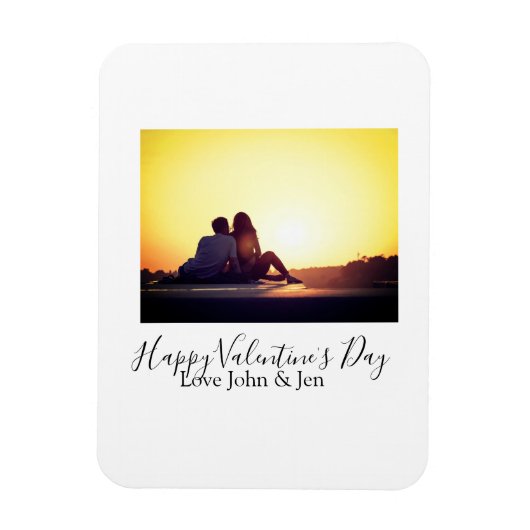 Happy Valentine's day love add name photo simple g Magneet (Verticaal)
