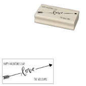 Happy Valentine's Day Love Arrow - Gepersonaliseer Rubberstempel (Gestempeld)