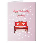 Happy Valentines Day Love Bench met hart (Voorkant)