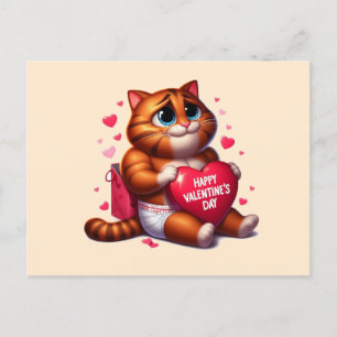 Happy Valentines Day Love Cat Briefkaart