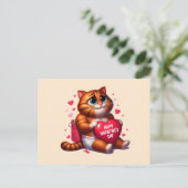 Happy Valentines Day Love Cat Briefkaart (Staand voorkant)
