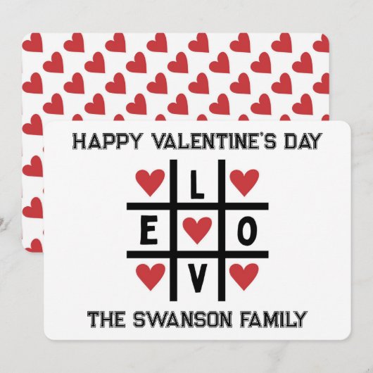 Happy Valentine's Day Love Custom Feestdagenkaart (Voorkant / Achterkant)