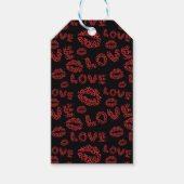 Happy Valentine's Day Love Elegant Red &Black Cadeaulabel (Voorkant)