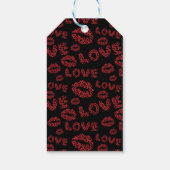 Happy Valentine's Day Love Elegant Red &Black Cadeaulabel (Achterkant)