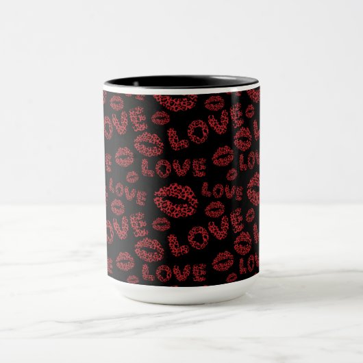 Happy Valentine's Day Love Elegant Red &Black Mok (Midden)