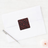 Happy Valentine's Day Love Elegant Red &Black Vierkante Sticker (Envelop)