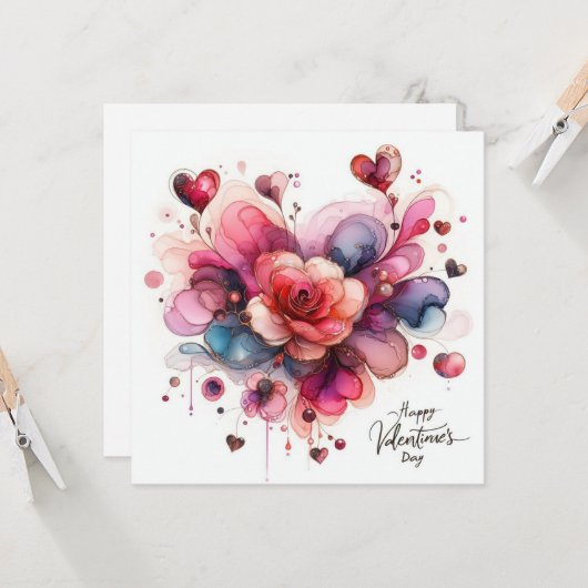 Happy Valentines Day Love Kaarten (Voorkant / Achterkant in situ)