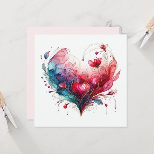 Happy Valentines Day Love Kaarten (Voorkant / Achterkant in situ)