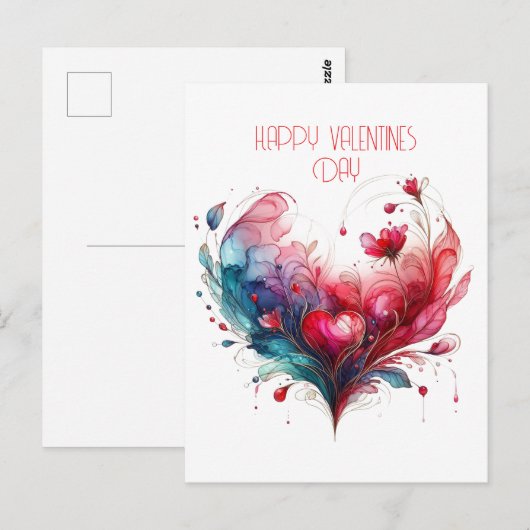 Happy Valentines Day Love Kaarten (Voorkant / Achterkant)