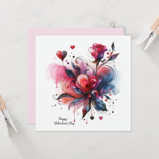 Happy Valentines Day Love Kaarten (Voorkant / Achterkant in situ)