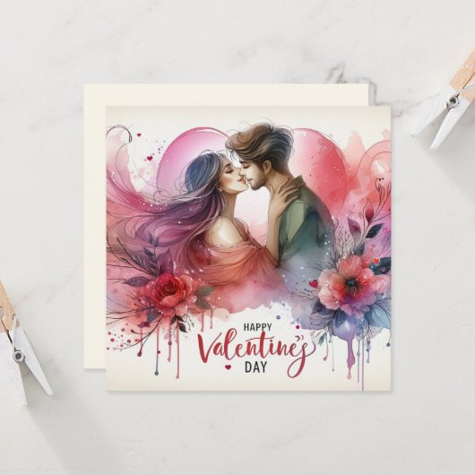 Happy Valentines Day Love Kaarten (Voorkant / Achterkant in situ)