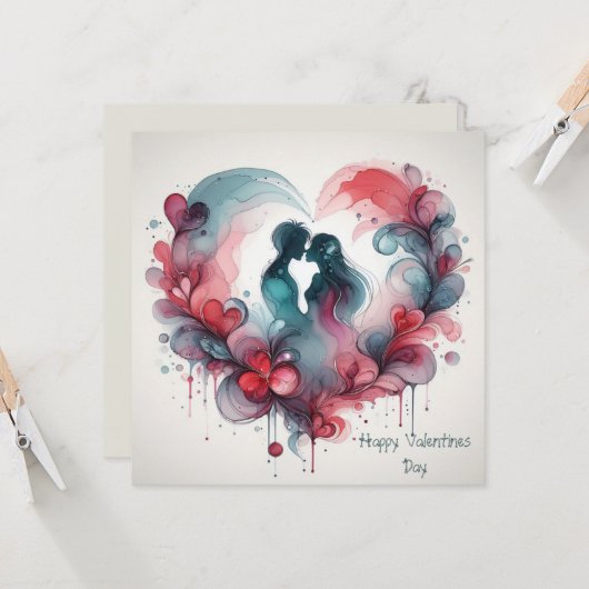 Happy Valentines Day Love Kaarten (Voorkant / Achterkant in situ)