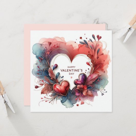 Happy Valentines Day Love Kaarten (Voorkant / Achterkant in situ)