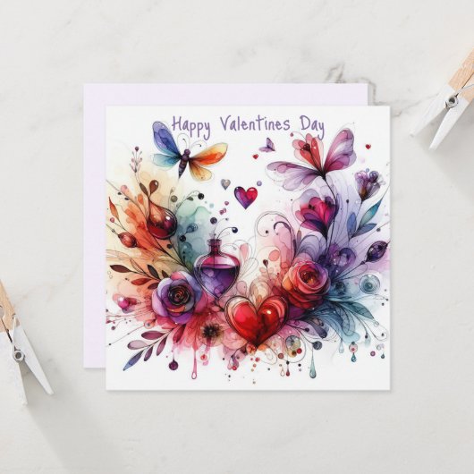 Happy Valentines Day Love Kaarten (Voorkant / Achterkant in situ)